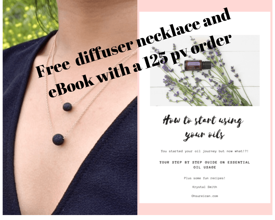 Free diffuser necklace and eBook with a 125 pv order